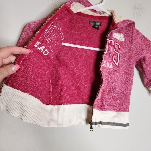 Roots Canada Baby Roots pink zip up hoodie.  18-24 months - Picture 3 of 15